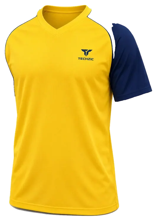 TECHZIC Contrast Raglan Team Shirt - Maize / Navy