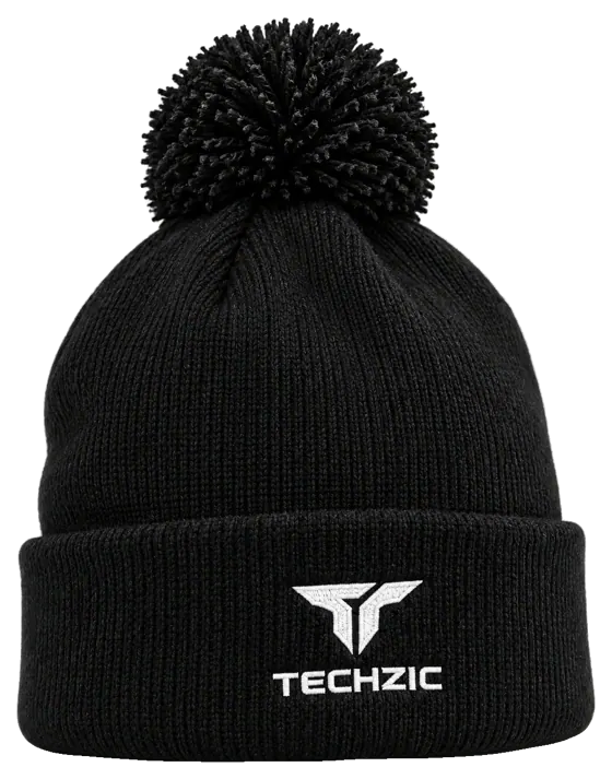 TECHZIC Pom-Pom Team Beanie - Black