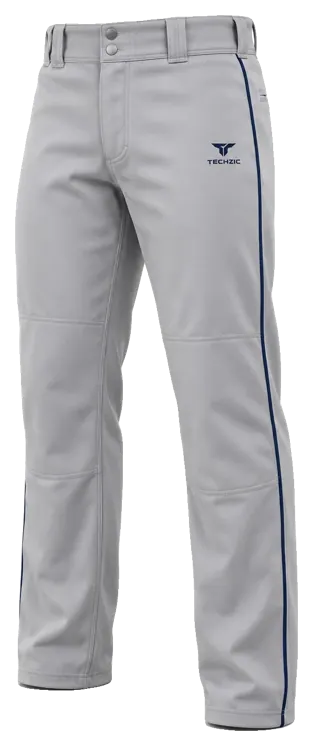 TECHZIC Piped Relaxed Pro Baseball Pants in Grey / Navy