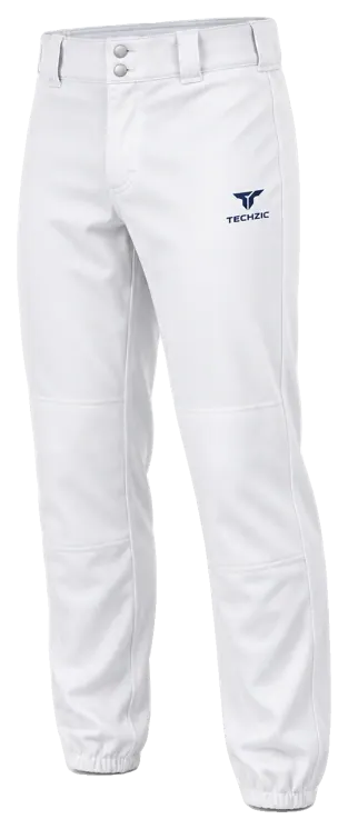 TECHZIC Relaxed Pro Elastic-Hem Baseball Pants - White