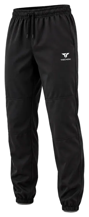 TECHZIC Drawstring Elastic-Hem Baseball Pants - Black