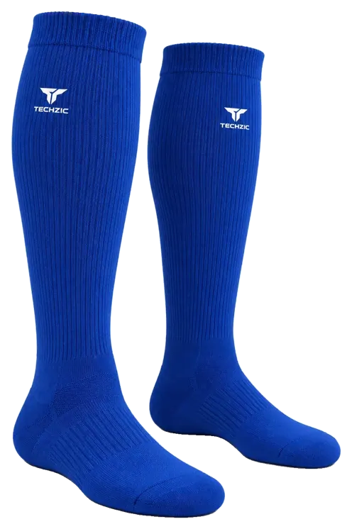 TECHZIC Classic Knee-High Baseball Socks - Royal Blue
