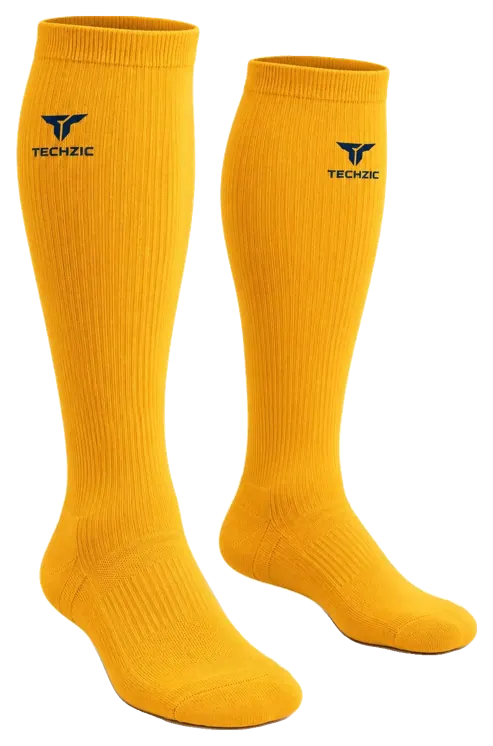 TECHZIC Classic Knee-High Baseball Socks in Gold