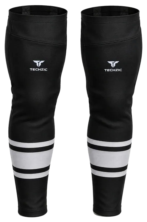 TECHZIC Pro Cut-and-Sew Hockey Socks - C1100-000 in Black / Grey
