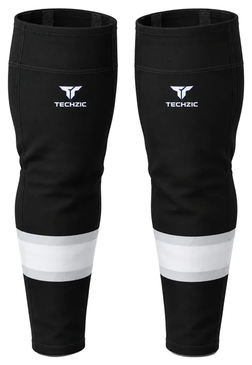 TECHZIC Pro Cut-and-Sew Hockey Socks - C1100-000 in Black / Grey / White