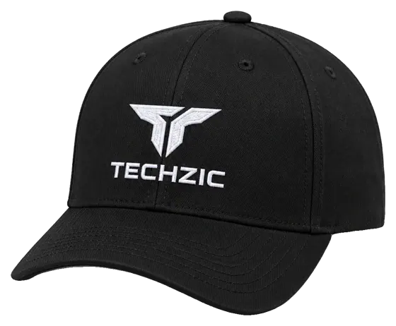 TECHZIC Structured Snapback Cap in Black