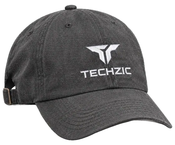 TECHZIC Relaxed Strapback Dad Cap in Heather Charcoal