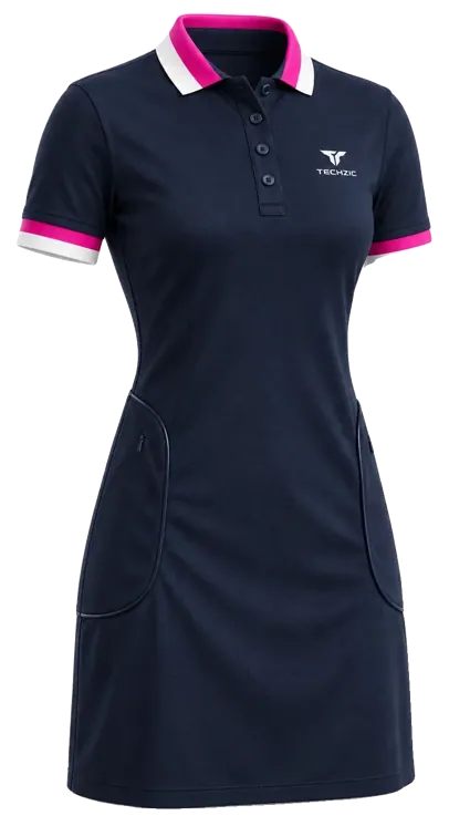TECHZIC Contrast-Trim Golf Polo Dress