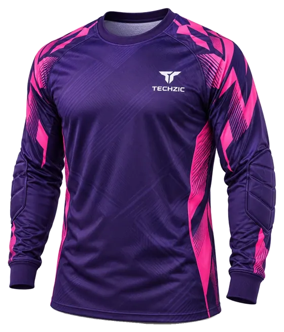 TZ-GK01 Goalkeeper Jersey - Neon Green in Deep Purple / Neon Pink
