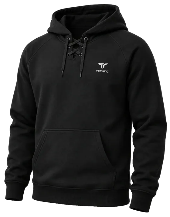 TECHZIC Hockey Lace Hoodie - Black