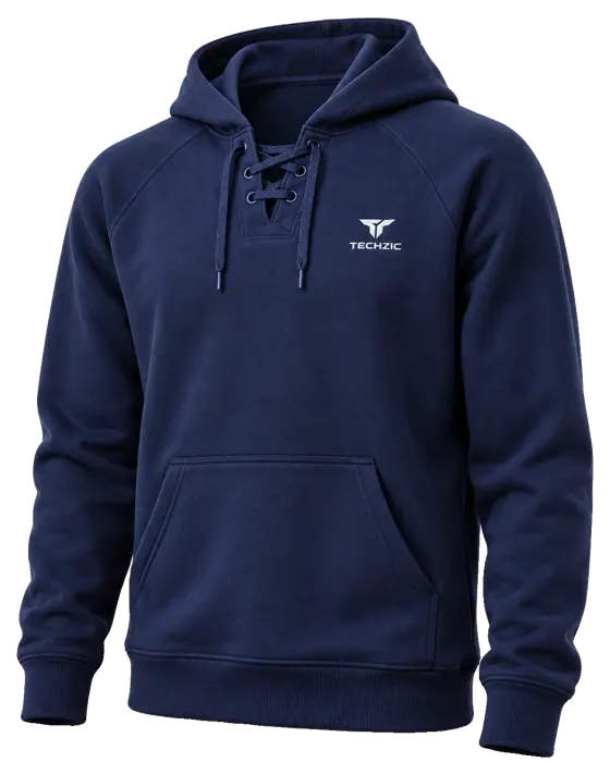 TECHZIC Hockey Lace Hoodie in Navy