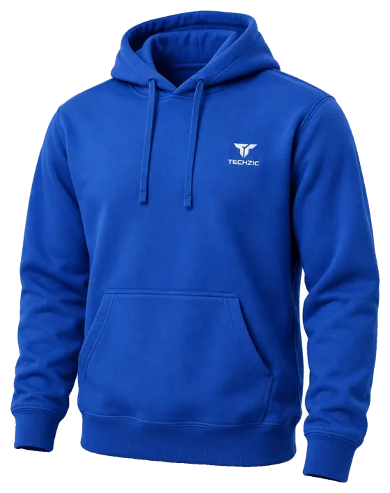 TECHZIC Classic Fleece Hoodie in Royal Blue