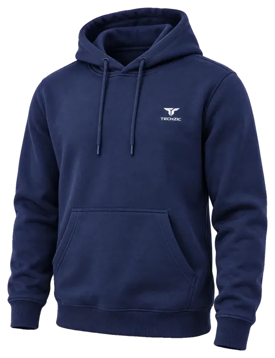 TECHZIC Classic Fleece Hoodie in Navy
