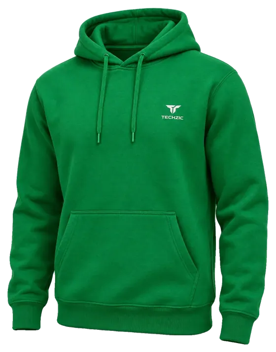TECHZIC Classic Fleece Hoodie in Kelly Green
