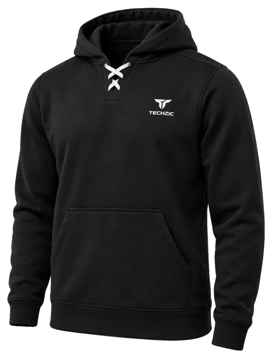 TECHZIC Performance Fleece Lace Hoodie - Black