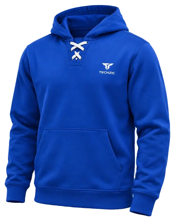 TECHZIC Performance Fleece Lace Hoodie in Royal Blue