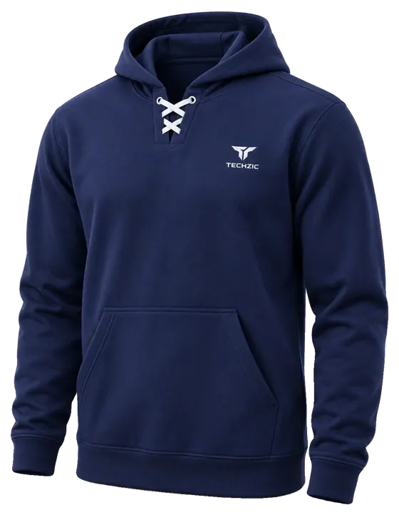 TECHZIC Performance Fleece Lace Hoodie in Navy