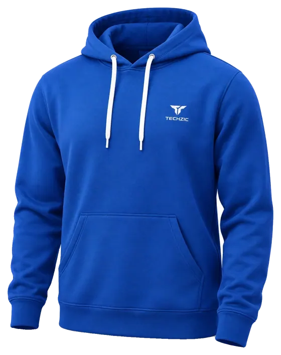 TECHZIC Classic Performance Fleece Hoodie in Royal Blue