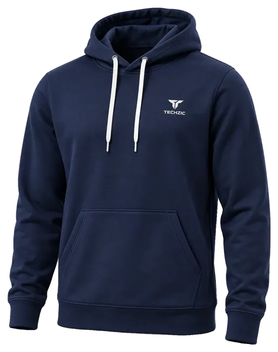 TECHZIC Classic Performance Fleece Hoodie in Navy