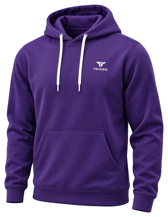 TECHZIC Classic Performance Fleece Hoodie in Purple