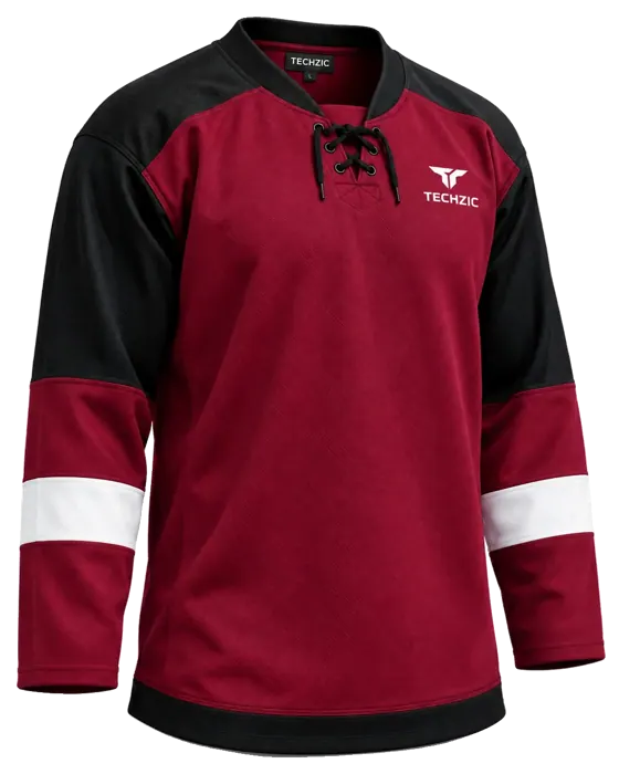 TECHZIC Heritage Hockey Jersey — Burgundy