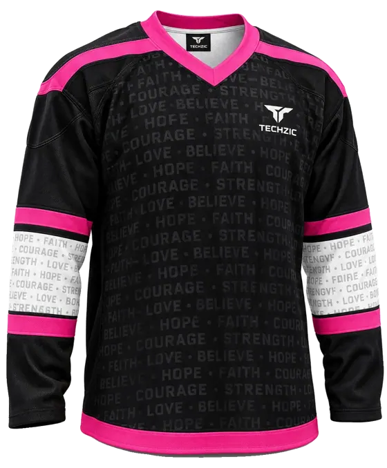 TECHZIC Hockey Jersey — Black / Hot Pink