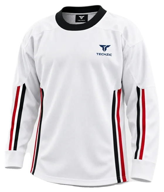 TECHZIC Hockey Jersey — Black / Hot Pink in White / Black / Red