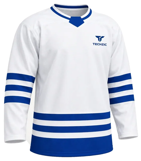 TECHZIC Select Striped Hockey Jersey - White / Royal