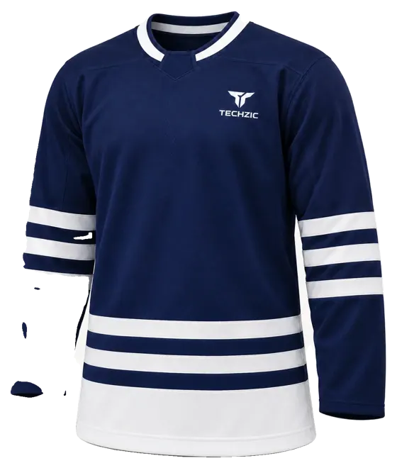TECHZIC Select Striped Hockey Jersey in Navy / White