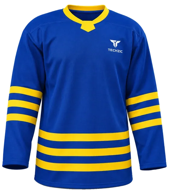 TECHZIC Select Striped Hockey Jersey in Royal / Maize