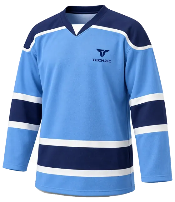 TECHZIC Contour Panel Hockey Jersey in Sky / Navy / White