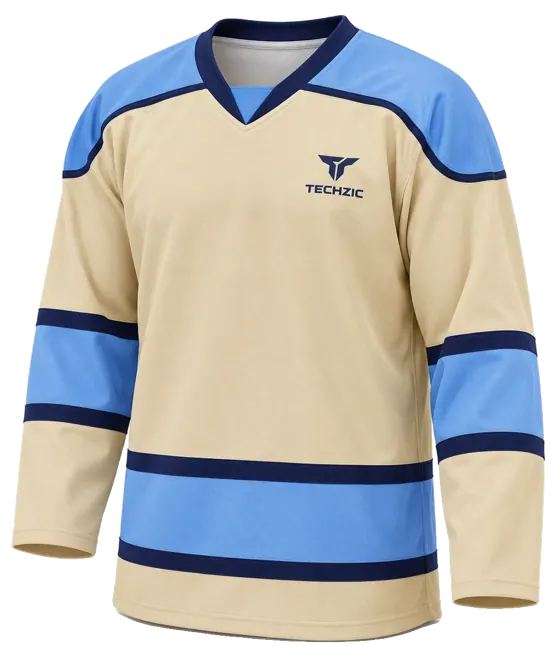TECHZIC Contour Panel Hockey Jersey in Sand / Sky / Navy