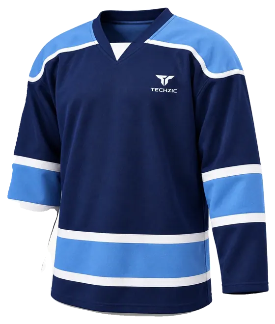 TECHZIC Contour Panel Hockey Jersey in Navy / Sky / White