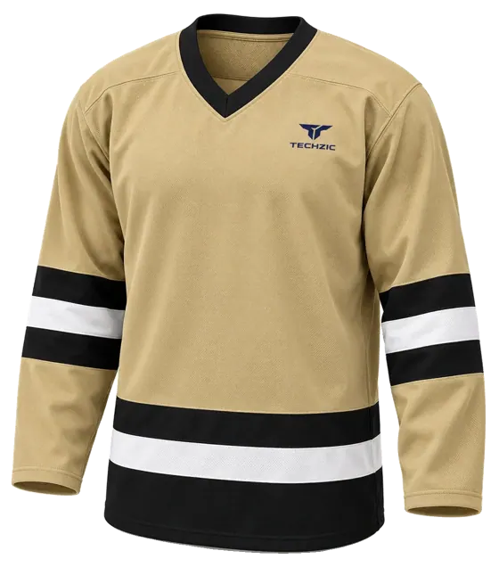 TECHZIC League Striped Hockey Jersey in Vegas / Black / White