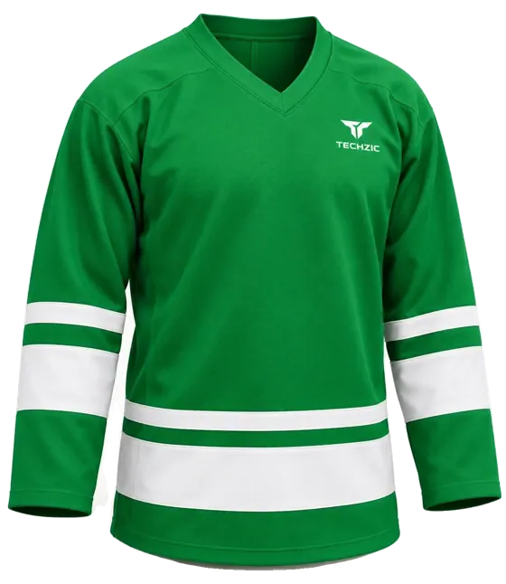 TECHZIC League Banded Hockey Jersey in Kelly / White