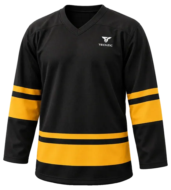 TECHZIC League Banded Hockey Jersey in Black / Gold
