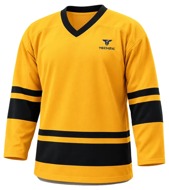 TECHZIC League Banded Hockey Jersey in Gold / Black