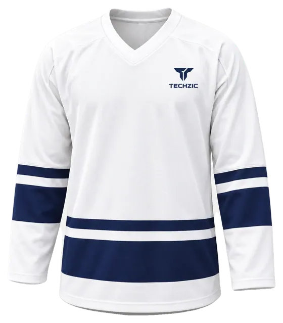 TECHZIC League Banded Hockey Jersey in White / Navy