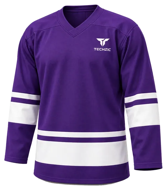 TECHZIC League Banded Hockey Jersey in Purple / White