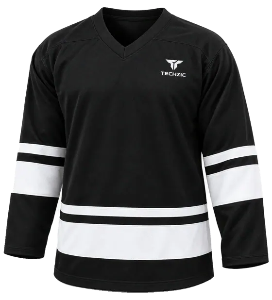 TECHZIC League Banded Hockey Jersey in Black / White