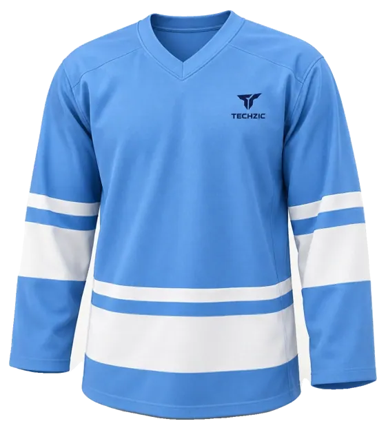 TECHZIC League Banded Hockey Jersey in Sky / White