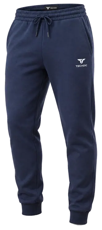 TECHZIC Fleece Joggers — Heather Grey in Navy