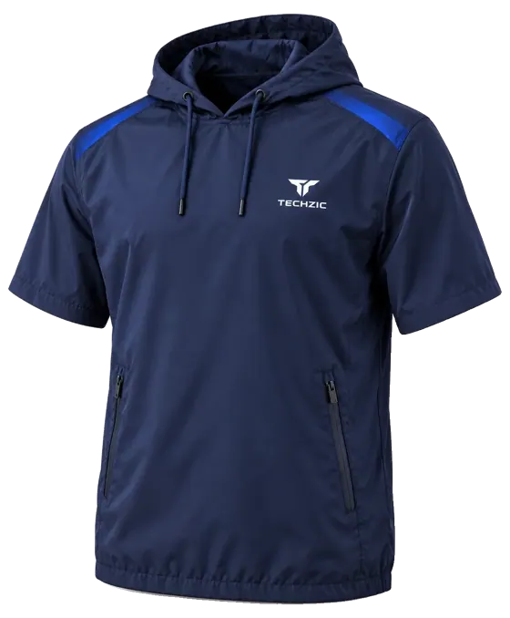 TECHZIC Short-Sleeve Pullover Hooded Training Shell