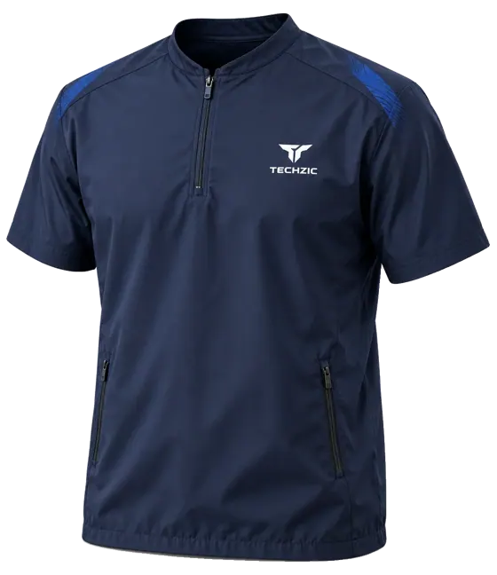 TECHZIC Short-Sleeve Low-Collar Quarter-Zip Training Shell