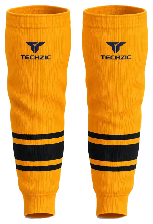 TECHZIC Knit Hockey Socks - K630-000 in Gold / Black