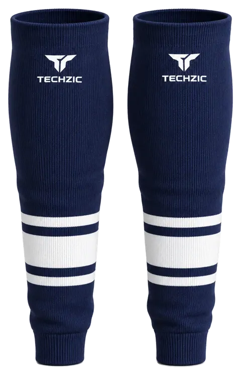 TECHZIC Knit Hockey Socks - K630-000 in Navy / White · Design 1