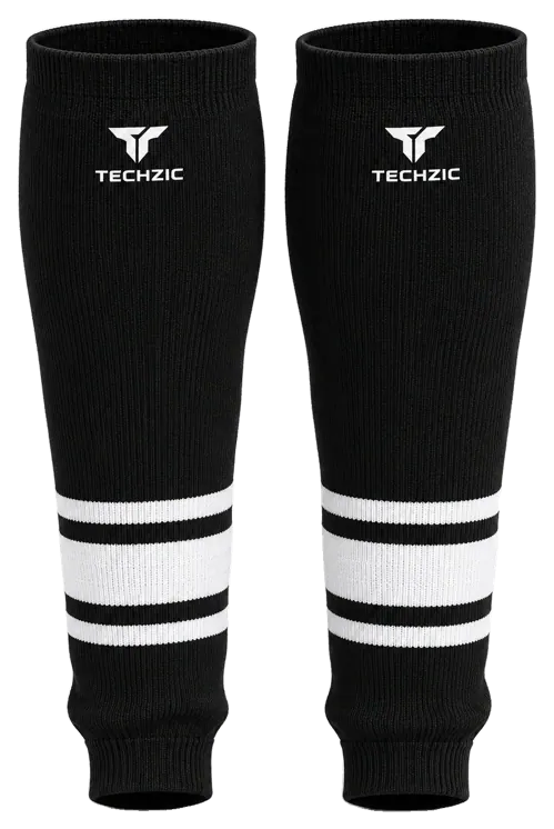 TECHZIC Knit Hockey Socks - K630-000 in Black / White · Design 1