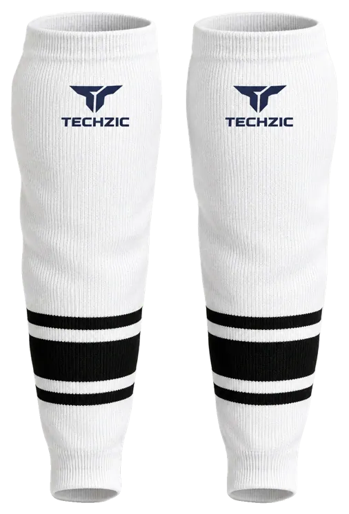 TECHZIC Knit Hockey Socks - K630-000 in White / Black