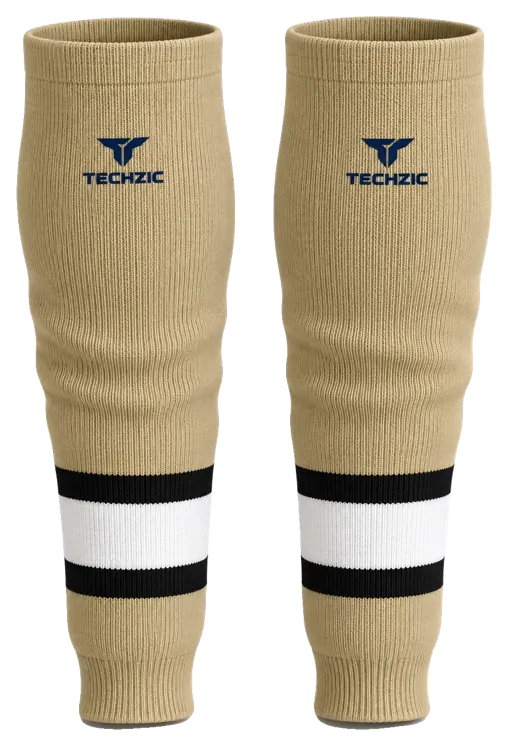 TECHZIC Knit Hockey Socks - K630-000 in Sand / Black / White