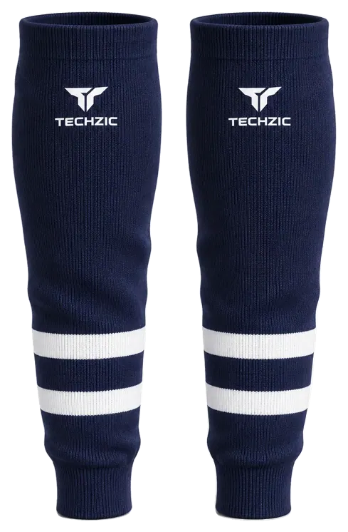 TECHZIC Knit Hockey Socks - K630-000 in Navy / White · Design 2